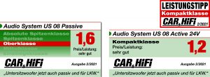 AudioSystem US08 EVO • Auto Untersitz-Subwoofer passiv