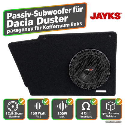 SUB dda• Auto-Subwoofer 150 Watt passgenau für Dacia Duster 1